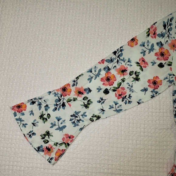 Loft floral tie back bell sleeve summer dress - Picture 5 of 8